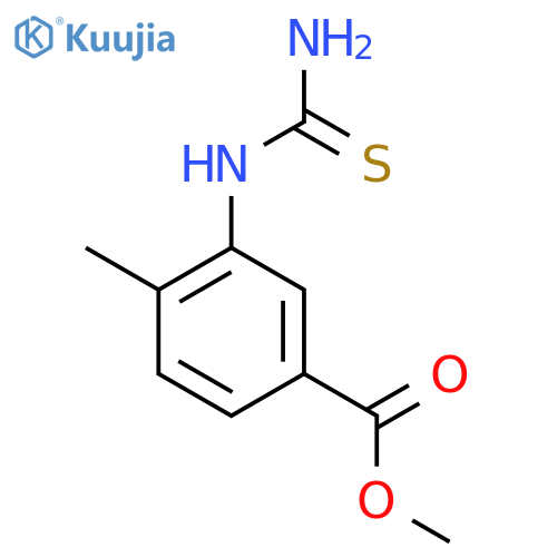 Benzoic acid, 3-[(aminothioxomethyl)amino]-4-methyl-, methyl ester structure