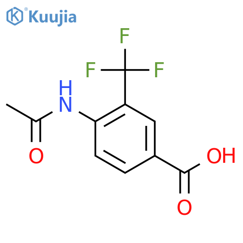 4-acetamido-3-(trifluoromethyl)benzoic acid structure