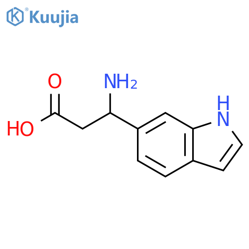 3-amino-3-(1H-indol-6-yl)propanoic acid structure