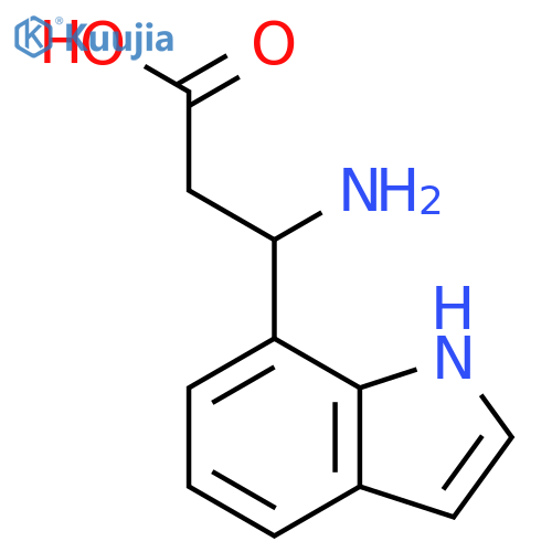3-amino-3-(1H-indol-7-yl)propanoic acid structure
