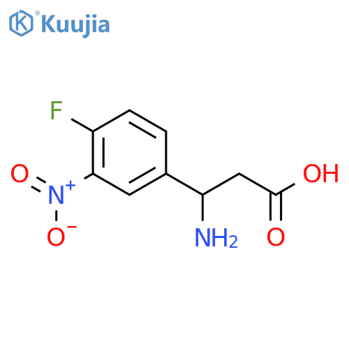 3-Amino-3-(4-fluoro-3-nitrophenyl)propanoic acid structure