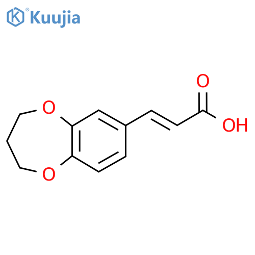 3-(3,4-dihydro-2H-benzo[b][1,4]dioxepin-7-yl)acrylic acid structure