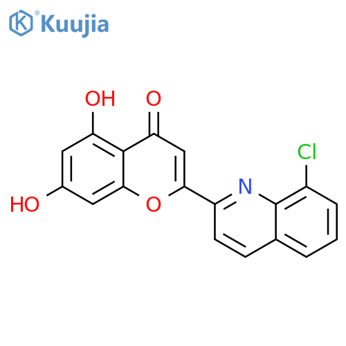 4H-1-Benzopyran-4-one, 2-(8-chloro-2-quinolinyl)-5,7-dihydroxy- structure