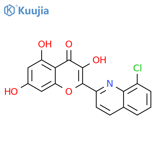 4H-1-Benzopyran-4-one, 2-(8-chloro-2-quinolinyl)-3,5,7-trihydroxy- structure