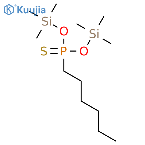 Phosphonothioic acid, hexyl-, O,O-bis(trimethylsilyl) ester structure