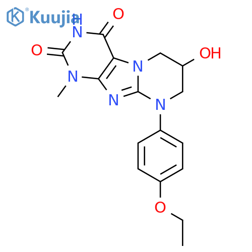 9-(4-ethoxyphenyl)-7-hydroxy-1-methyl-1H,2H,3H,4H,6H,7H,8H,9H-pyrimido1,2-gpurine-2,4-dione structure