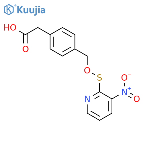 Benzeneacetic acid,4-[[[(3-nitro-2-pyridinyl)thio]oxy]methyl]- structure