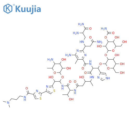 2-({2-[2-{[(6-amino-2-{3-amino-1-[(2,3-diamino-3-oxopropyl)amino]-3-oxopropyl}-5-methylpyrimidin-4-yl)carbonyl]amino}-3-[(4-{[1-({1-[(5-amino-3,4-dihydroxy-6-methyltetrahydro-2H-pyran-2-yl)oxy]-2-(4-{[3-(dimethylamino)propyl]carbamoyl}-2,4'-bi-1,3-thiazol structure