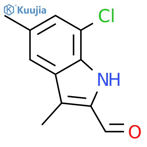 7-chloro-3,5-dimethyl-1H-Indole-2-carboxaldehyde structure