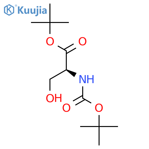 (S)-tert-Butyl 2-((tert-Butoxycarbonyl)amino)-3-hydroxypropanoate structure