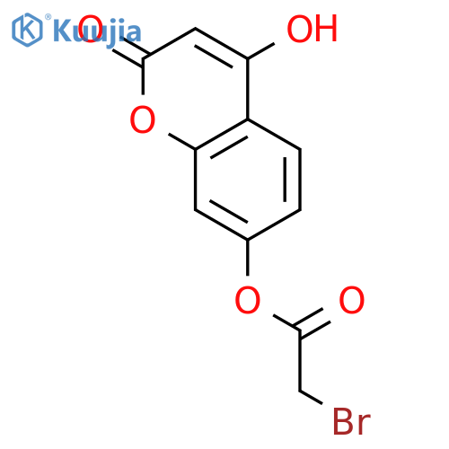 Acetic acid, bromo-, 4-hydroxy-2-oxo-2H-1-benzopyran-7-yl ester structure