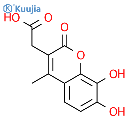 2-(7,8-dihydroxy-4-methyl-2-oxo-2H-chromen-3-yl)acetic acid structure