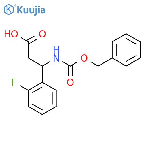 3-{(benzyloxy)carbonylamino}-3-(2-fluorophenyl)propanoic acid structure