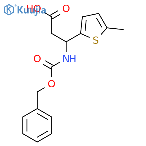 3-{(benzyloxy)carbonylamino}-3-(5-methylthiophen-2-yl)propanoic acid structure