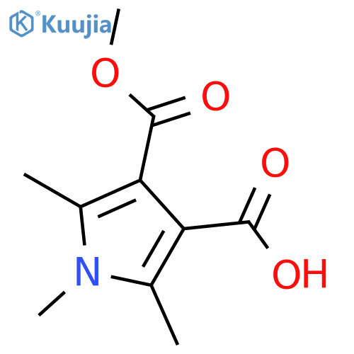 4-(methoxycarbonyl)-1,2,5-trimethyl-1H-pyrrole-3-carboxylic acid structure