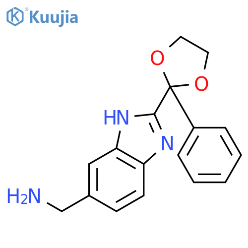 1H-Benzimidazole-5-methanamine, 2-(2-phenyl-1,3-dioxolan-2-yl)- structure