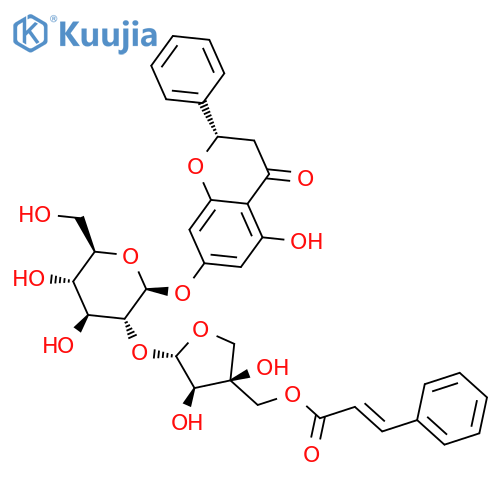(2S)-Pinocembrin 7-O-[2''-O-(5'''-O-trans-cinnamoyl)-β-D-apiofuranosyl]-β-D-glucoside structure