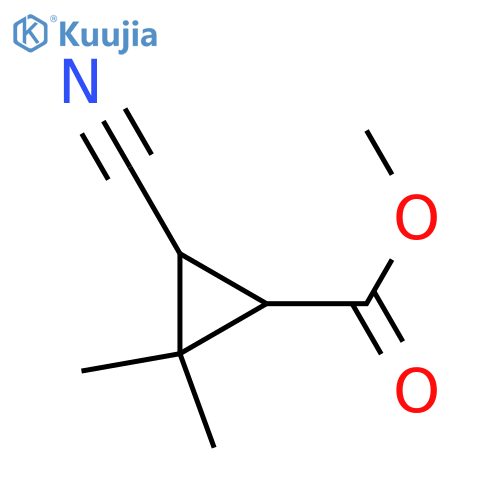 Cyclopropanecarboxylic acid, 3-cyano-2,2-dimethyl-, methyl ester (9CI) structure