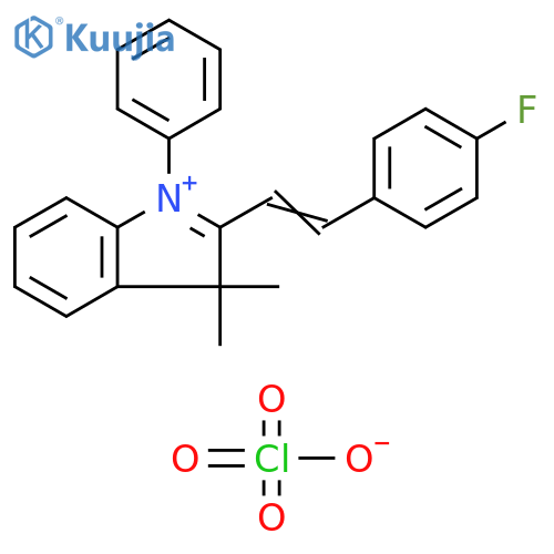 3H-Indolium, 2-[2-(4-fluorophenyl)ethenyl]-3,3-dimethyl-1-phenyl-,perchlorate structure