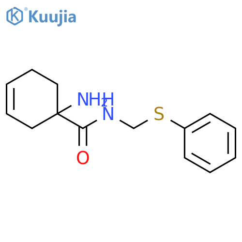 1-amino-N-[(phenylsulfanyl)methyl]cyclohex-3-ene-1-carboxamide structure