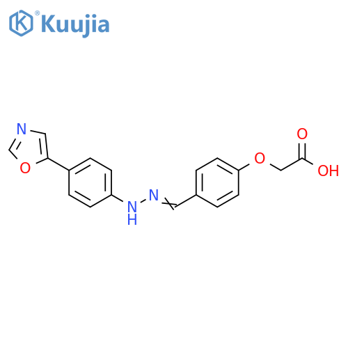 Acetic acid, [4-[[[4-(5-oxazolyl)phenyl]hydrazono]methyl]phenoxy]- structure
