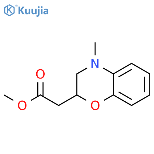 2H-1,4-Benzoxazine-2-acetic acid, 3,4-dihydro-4-methyl-, methyl ester structure