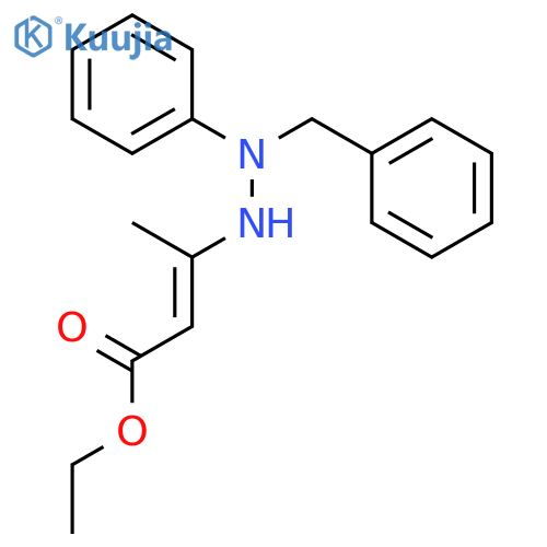 2-Butenoic acid, 3-[2-phenyl-2-(phenylmethyl)hydrazino]-, ethyl ester structure