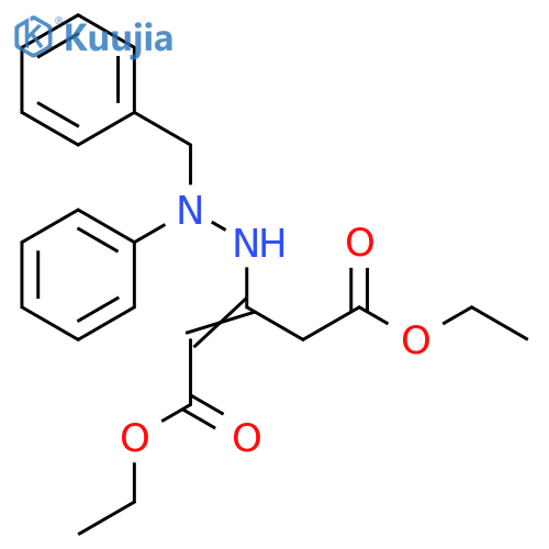 2-Pentenedioic acid, 3-[2-phenyl-2-(phenylmethyl)hydrazino]-, diethylester structure