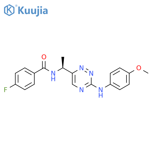 Benzamide,4-fluoro-N-[(1S)-1-[3-[(4-methoxyphenyl)amino]-1,2,4-triazin-6-yl]ethyl]- structure