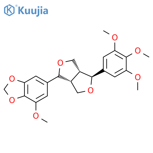 6-[(3aR,6S,6aR)-6-(3,4,5-trimethoxyphenyl)-1,3,3a,4,6,6a-hexahydrofuro[3,4-c]furan-3-yl]-4-methoxy-1,3-benzodioxole structure