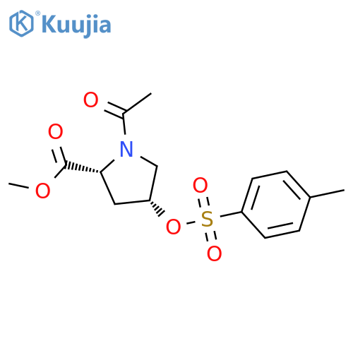 D-Proline, 1-acetyl-4-[[(4-methylphenyl)sulfonyl]oxy]-, methyl ester, cis- structure