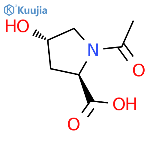 (2R,4S)-1-acetyl-4-hydroxypyrrolidine-2-carboxylic acid structure