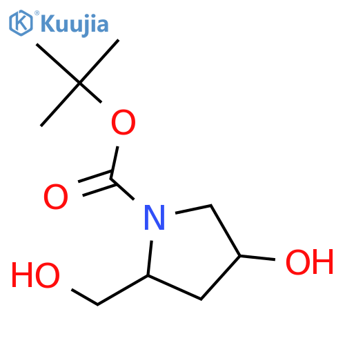 tert-butyl (2R,4S)-4-hydroxy-2-(hydroxymethyl)pyrrolidine-1-carboxylate structure