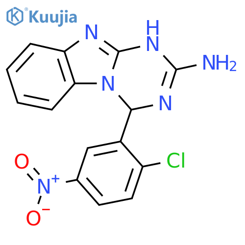 4-(2-Chloro-5-nitrophenyl)-1,4-dihydro-1,3,5triazino1,2-abenzimidazol-2-amine structure