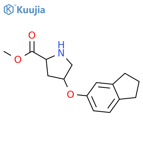 Methyl (2S,4S)-4-(2,3-dihydro-1H-inden-5-yloxy)-2-pyrrolidinecarboxylate structure
