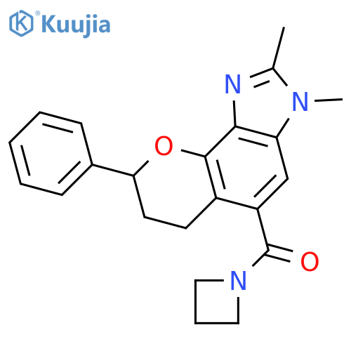 Azetidine,1-[(3,6,7,8-tetrahydro-2,3-dimethyl-8-phenylpyrano[2,3-e]benzimidazol-5-yl)carbonyl]- structure