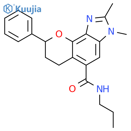 Pyrano[2,3-e]benzimidazole-5-carboxamide,3,6,7,8-tetrahydro-2,3-dimethyl-8-phenyl-N-propyl- structure