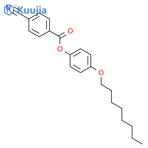 Benzoic acid, 4-cyano-, 4-(octyloxy)phenyl ester structure