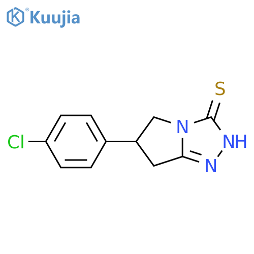 3H-Pyrrolo[2,1-c]-1,2,4-triazole-3-thione, 6-(4-chlorophenyl)-2,5,6,7-tetrahydro- structure