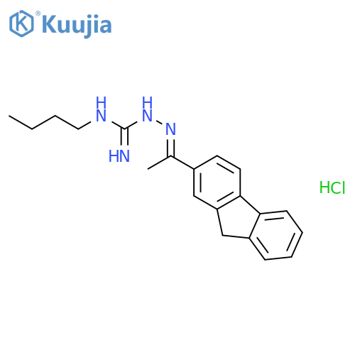 Hydrazinecarboximidamide,N-butyl-2-[1-(9H-fluoren-2-yl)ethylidene]-, hydrochloride (1:1) structure