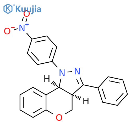 [1]Benzopyrano[4,3-c]pyrazole,1,3a,4,9b-tetrahydro-1-(4-nitrophenyl)-3-phenyl-, cis- structure