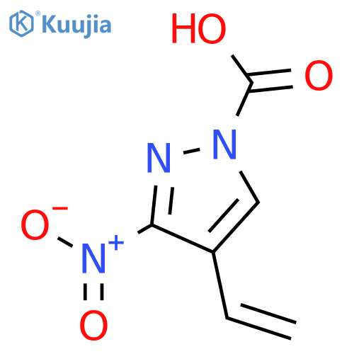 4-ethenyl-3-nitro-1H-pyrazole-1-carboxylic acid structure