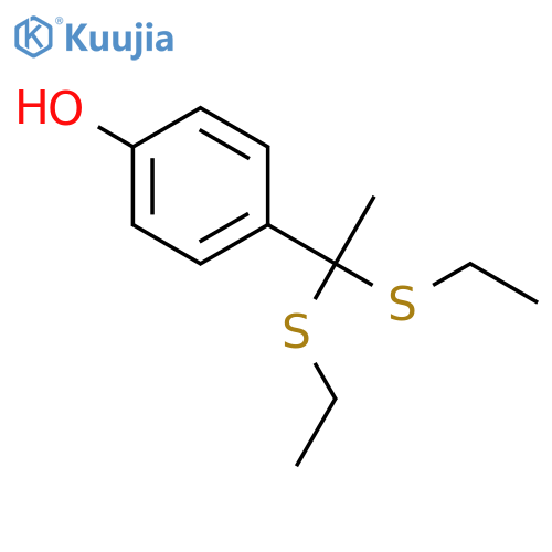 Phenol, 4-[1,1-bis(ethylthio)ethyl]- structure