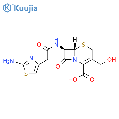 (6R,7R)-3-Hydroxymethyl-7-((2-aminothiazol-4-yl)acetamido)ceph-3-em-4-carboxylic Acid structure