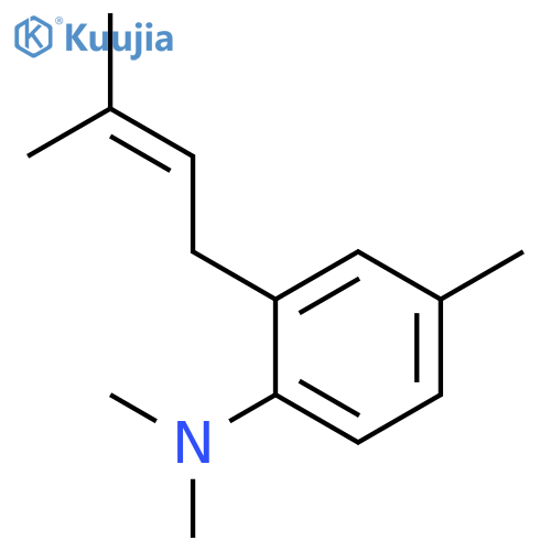 Benzenamine, N,N,4-trimethyl-2-(3-methyl-2-butenyl)- structure