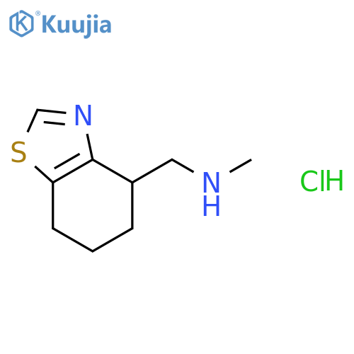 N-methyl-1-(4,5,6,7-tetrahydro-1,3-benzothiazol-4-yl)methanamine hydrochloride structure