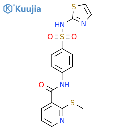 2-(methylsulfanyl)-N-{4-[(1,3-thiazol-2-yl)sulfamoyl]phenyl}pyridine-3-carboxamide structure