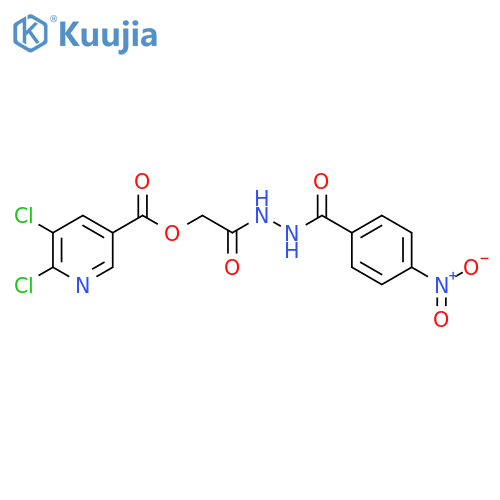 [N'-(4-nitrobenzoyl)hydrazinecarbonyl]methyl 5,6-dichloropyridine-3-carboxylate structure