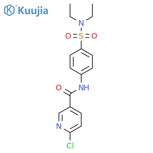 6-chloro-N-[4-(diethylsulfamoyl)phenyl]pyridine-3-carboxamide structure