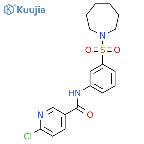 N-[3-(azepan-1-ylsulfonyl)phenyl]-6-chloropyridine-3-carboxamide structure